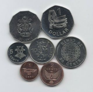 Solomon Islands 7 Coins Unc Set 1988 - 2005 1 2 5 10 20 50 Cents And 1 Dollar