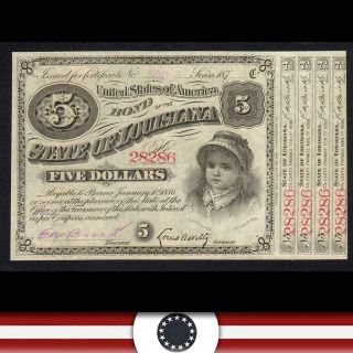 187_ $5 State Of Louisiana Baby Bond 4 Coupons 28286