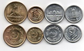 Pakistan - Set 4 Coins 1 2 5 10 Rupees 2016 Xf / Aunc Lemberg - Zp