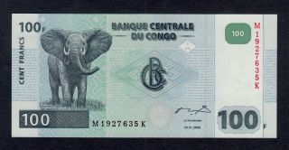 Congo Democratic Republic 100 Francs 2000 Pick 92 Unc.