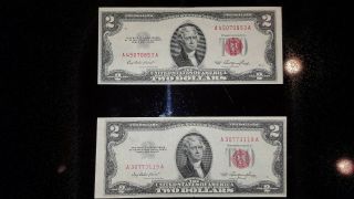 1953 Two Dollar $2 Bill Red Seal Note Old Paper Money