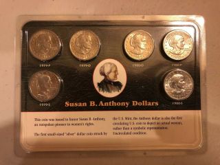 ✅ Susan B Anthony Dollar 6 Coin Set 1979 1980 P D S Littleton Set Apollo 11