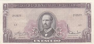 1 Escudo Extra Fine Banknote From Chile 1964 Pick - 135