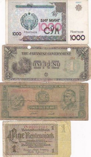 7 1923 - 2001 Circulated Notes From All Over 2
