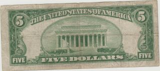 1934 - D $5 Five Dollar Silver Certificate Blue Seal Note 4