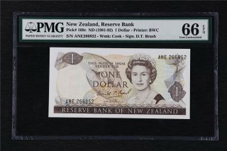 1981 - 92 Zealand Reserve Bank 1 Dollar Pick 169c Pmg 66 Epq Gem Unc