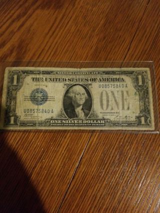 One Dollar 1928a Silver Certificate Funny Back Circulated Flash