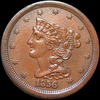 1856 Braided Hair Half Cent Looks Uncirculated High End Philadelphia Copper Nr
