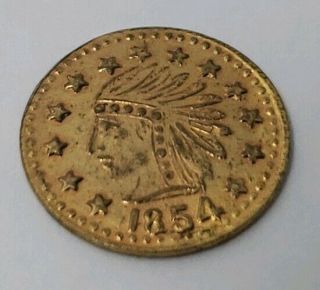 Antique 1854 California Gold 1/2 Indian Piece