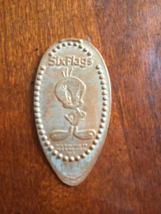 Six Flags Tweety Looney Tunes Pressed Elongated Penny  A327