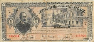 México / Guadalajara 1 Peso 1.  20.  1915 Series A Circulated Banknote Mxred