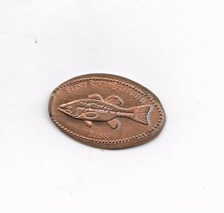 Flint River Aquarium Bass Fish One Cent Coin Token Elongated Penny