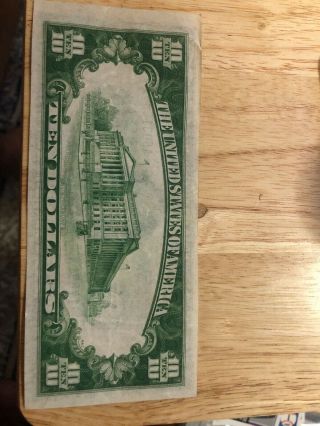 1934 $10 Ten Dollar Bill Federal Reserve GREEN SEAL Note Boston 2