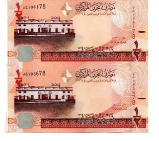 Bahrain Banknote Uncut Sheet 1/2 Dinars 2 Pies One Sheet Unc