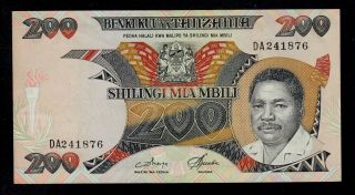 Tanzania 200 Shillingi (1986) Da Pick 18a Vf - Xf.