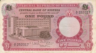 Central Bank Of Nigeria Nigeria 1 Pound Nd