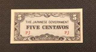 Philippines 5 Centavos,  1942,  Japanese Occupation,  Unc World Currency