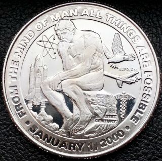 21st Century The Mind Of Man All Things Possible 1 Oz.  999 Silver Coin (9325)