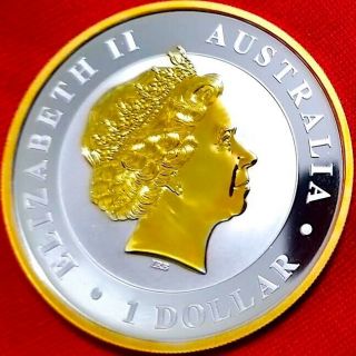 2017 Australia Wedge - Tailed Eagle,  1 oz.  9999 pure Silver Coin,  24k Gold Gilded 2