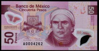 Mexico 50 Pesos 05/11/2004 (morelos) Serie A A0004262 P - 123a Unc
