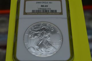 2000 Silver American Eagle (ngc Ms - 69)