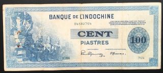 French Indochina 100 Piastre 1945 P.  78