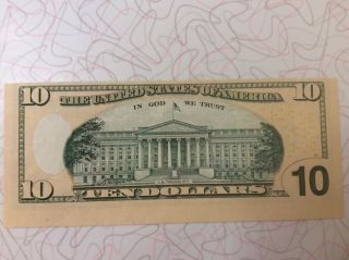 Ten Dollar $10 Federal Reserve Note miscut misaligned off center 2