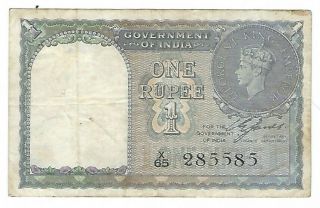 British India - One (1) Rupee 1940