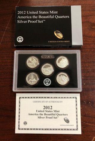 2012 United States America The Quarters Silver Proof Set In Ogp