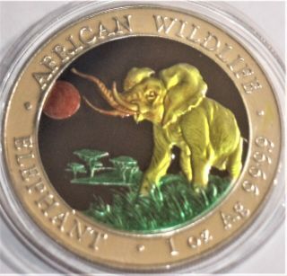 (2016) 1 Oz Somalia.  999 Silver Elephant Coin (bu)