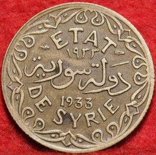 1933 Syria 5 Piastres Foreign Coin