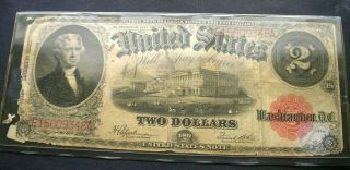 $2 Dollar 1917 United States Note Red Seal Speelman/white Fr 60