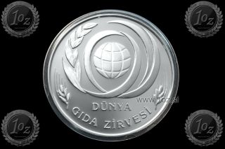 Turkey 750000 Lira 1996 (fao) Silver Commemorative Coin (km 1048.  1) Proof