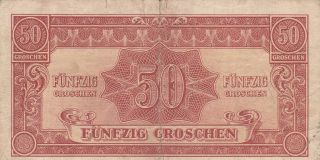 50 Groschen Fine Banknote From Allied Military In Austria 1944 Pick - 102