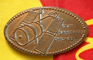 Adler Planetarium Elongated Penny Chicago Il Usa Cent Satellite Souvenir Coin