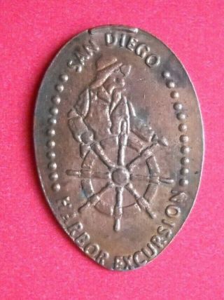 San Diego Harbor Excursion Elongated Penny California Usa Cent Souvenir Coin