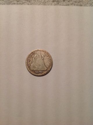 Rare Key Date 1876 Cc Carson City Seated Liberty Dime 1/10 Dollar Silver Coin