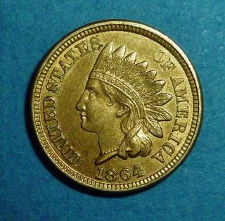 1864 Copper/nickel Indian Head Penny Ms