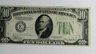 1934 $10 Federal Reserve Note - Richmond Virginia Currency - Ten Dollars. 2