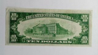 1934 $10 Federal Reserve Note - Richmond Virginia Currency - Ten Dollars. 3