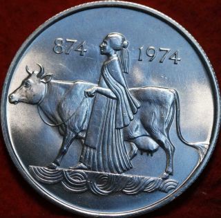 Uncirculated 1974 Iceland 500 Kronur Silver Foreign Coin