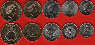 Solomon Islands Set Of 5 Coins: 10 Cents - 2 Dollars 2012 Unc