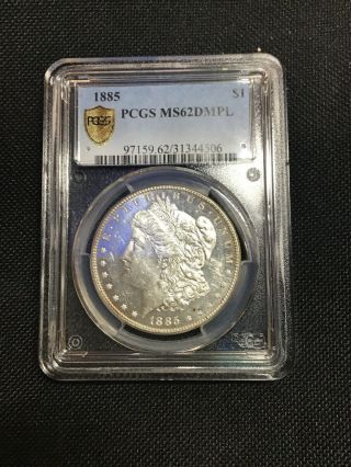 1885 P PCGS MS 62 DMPL 4506 Gold Shield Extremely Coin Over The Top 5