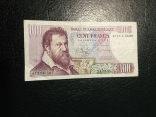Belgium Banknote 100 Francs 1972