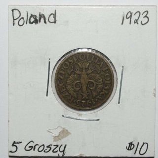 1923,  5 Groszy Poland High Value Coin