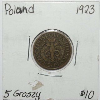 1923,  5 Groszy Poland High Value Coin 3
