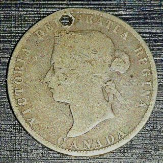 1871 Canada Queen Victoria Solid Silver Cent Coin Antique Vintage Old Victorian