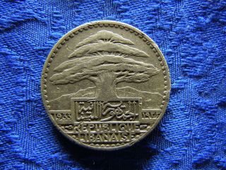 Lebanon 50 Piastres 1933,  Km8 Scratch