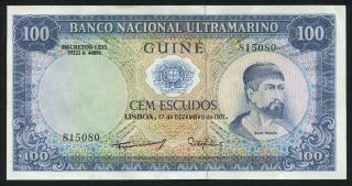 Portuguese Guinea - 100 Escudos 1971 Note P 45a (4) P45a (4) Unc Banco Ultramarino