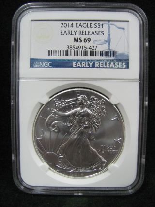 2014 American Silver Eagle - Ngc Ms 69 Early Releases